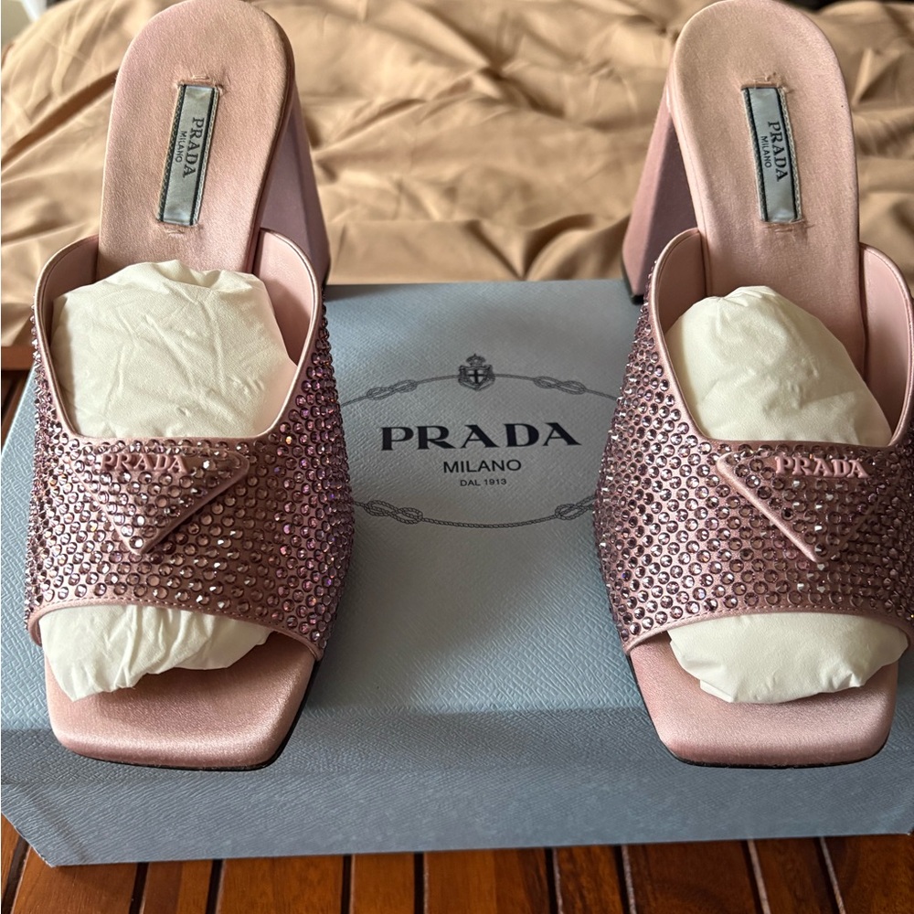 Prada Pink Embellished Women's Shoes